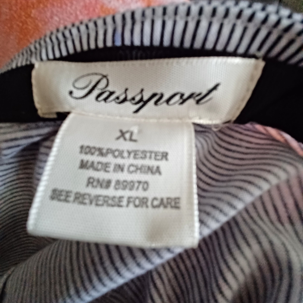Passport Womens Size XL Gray Striped Shirt Dress with Reversible Brown/Gray Belt - Picture 9 of 9